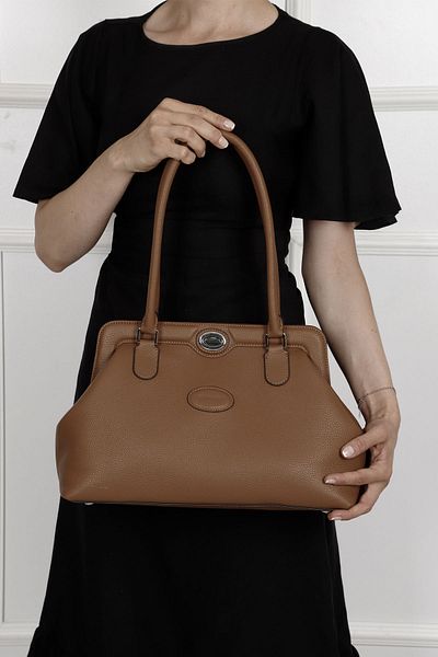 GÖNDERİ(R) Women/Girls Tan Flotter Genuine Leather Hand and Shoulder Bag