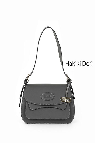 GÖNDERİ(R) Women/Girls Gray Antique Genuine Leather Hand and Shoulder Bag
