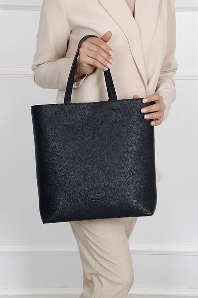 GÖNDERİ(R) NAVY BLUE FLOTER Gön Platinum Genuine Leather Large Size Women's Shoulder and Hand Bag B8179