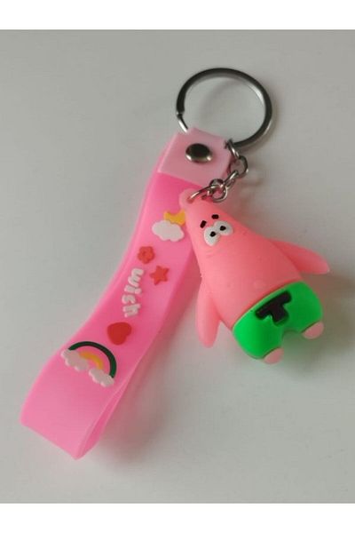 VerdeHome 3D Silicone Spongebob & Patrick Keychain – Soft Silicone Material, Bag Ornament & Gift Accessory