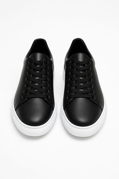 Morven Ανδρικά μαύρα δερμάτινα παπούτσια sneaker