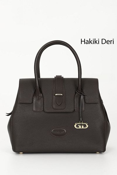 GÖNDERİ(R) BROWN FLOTER Gön Platinum Genuine Leather Large Size Women's Shoulder and Hand Bag B8384