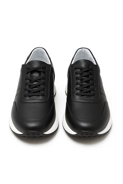 Morven Ανδρικά μαύρα δερμάτινα παπούτσια sneaker