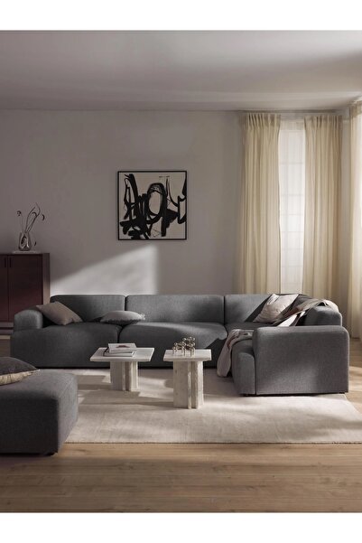 S Home Design Concept Molly 4 Modül Köşe Koltuk, Sağ Köşe Keten Gri 210x210