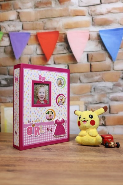 NRCN ألبوم صور أطفال مقاس 10 × 15 سم مع نافذة 200 باللون الأحمر