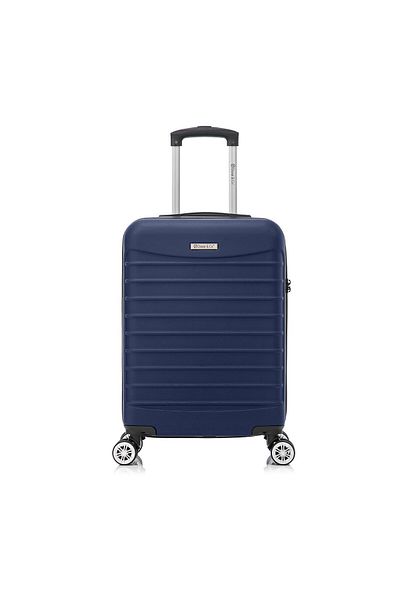 Quasar & Co. Troler Cabina Line 55x36x20cm, Troller Bagaj De Mana, Valiza Cabina,cifru,4 Roti 360°,abs,bleumarin
