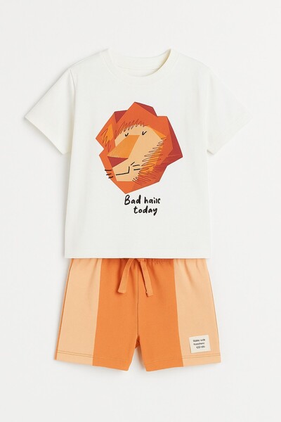 SeaBubbles Boy's Shorts Set - Lion Pattern