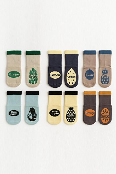 Pico Baby Bamboo Baby Socks with Anti-Slip Soles | Pineapple Patterned | 0-3 Years | For Home