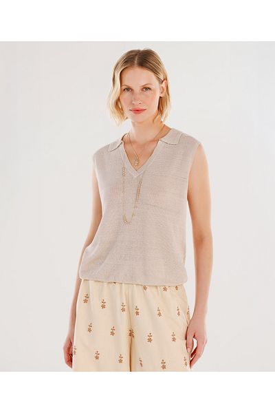 Yargıcı Polo Neck Short Sleeve Sweater