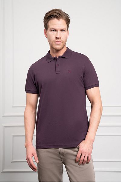 Morven Ανδρικό μπλουζάκι Plum Basic Polo Neck Dynamic Fit