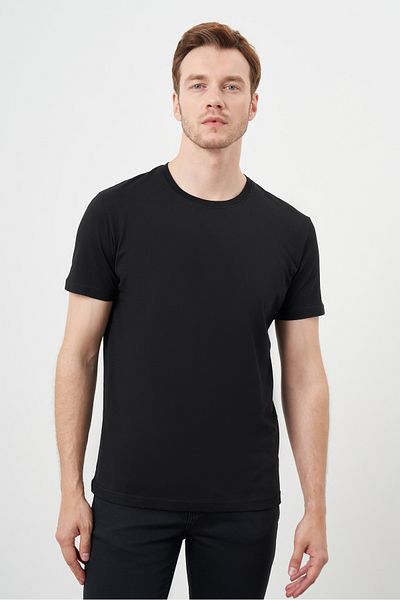 Morven Ανδρικό μπλουζάκι με μαύρο Basic Crew Neck Dynamic Fit Άνετο κομμένο μπλουζάκι
