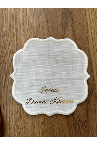 imzatasarım Kişiye Özel İsimli Söz Mendil-Nişan Peçetesi-Damat Kahvesi (TARİH...