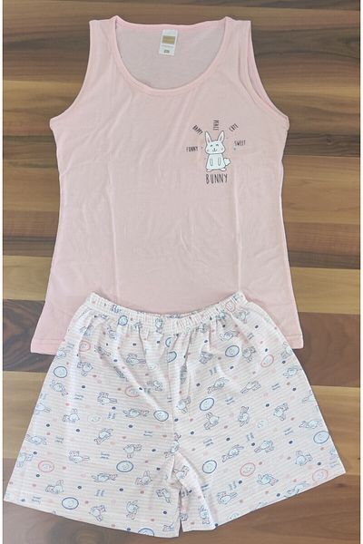 pijamania Women's Combed Cotton Fabric, Suspender, Shorts Set.