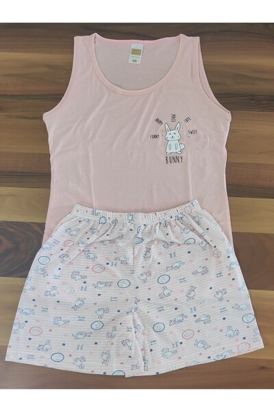 pijamania Women's Combed Cotton Fabric, Suspender, Shorts Set.