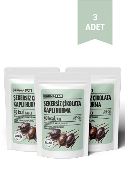 HurmaLab Şekersiz Çikolata Kaplı Hurma 50gr X 3 Adet