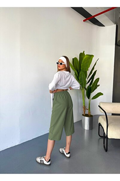 Dechers Γυναικείο λινό ψηλόμεσο μεγάλο μέγεθος 100% βαμβάκι Capri W203