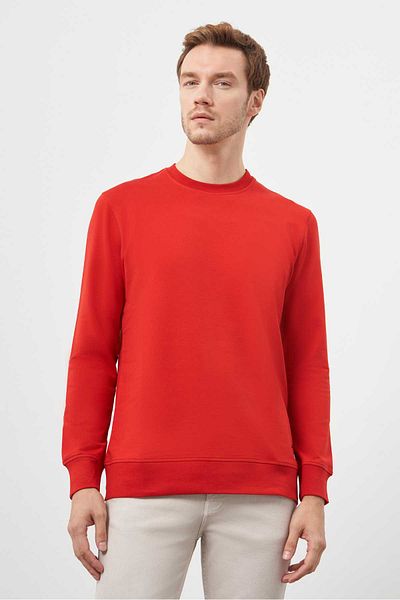 Morven Ανδρικό φούτερ με κόκκινη λαιμόκοψη Dynamic Fit Relaxed Fit
