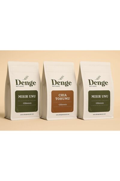 Denge Glütensiz Mısır Unu (500GR×2) % Chia Tohumu (350GR)