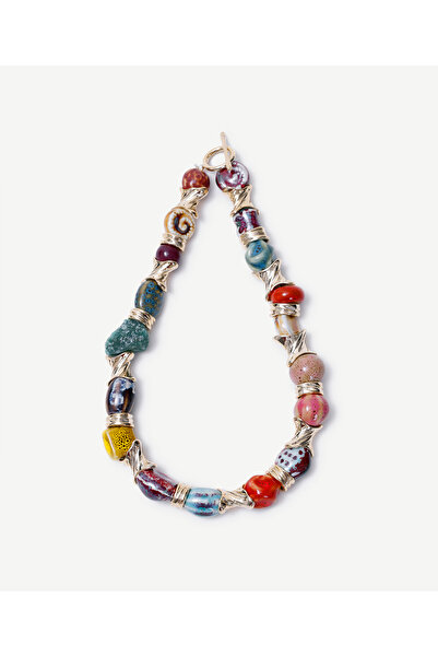 Yargıcı Doğal Taş Detaylı Seramik Kolye