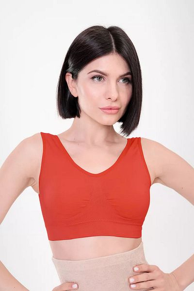 MİSTİRİK Panax Thick Strap Firming Pad Restoring and Anti-Sagging Bra Corset Red Color
