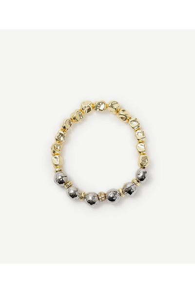 Yargıcı Glass Stone Detailed Textured Bracelet