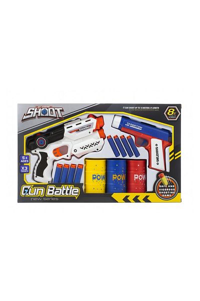 Generic Children Kids Toy Gunbattle Set Safe for Kids Toy with Foam Bullets, 2 Guns