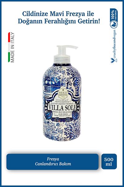 Nesti Dante Villa Sole Fresia Blu Eoilie - 500ml Blue Freesia Flower L Revitalizing Liquid Soap