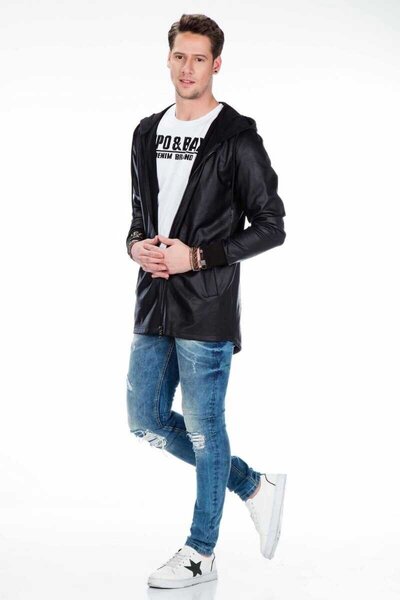 Cipo&Baxx Cl295 Kopşonlu Uzun Sade Erkek Sweatshirt