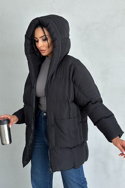 moda armanc Palton negru supradimensionat - Lilieci gonflabil