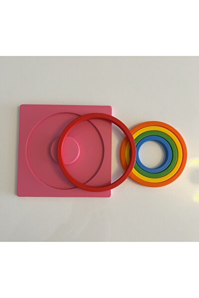 Atlas Lab Montessori Geometrik Şekil Bulma Oyunu – Renkli Daire Üç Boyutlu Puzzle Oyuncak