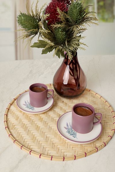 Keramika Elegant Blossoms Violet Coffee Σετ 4 τεμαχίων για 2 άτομα 21791