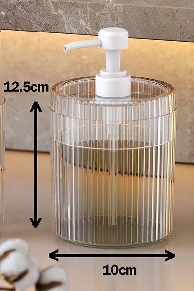 Pufwin Home Διπλό XL Μεγάλο Μέγεθος 700ml Σετ διανομέα υγρού σαπουνιού πάγκου Σαμπουάν απορρυπαντικού Διαφανές
