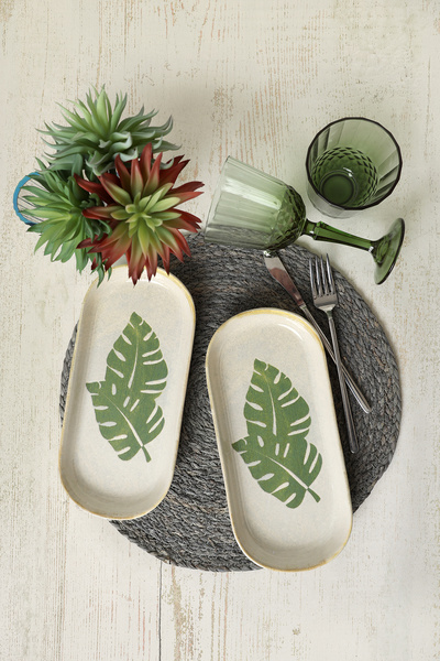 Keramika Forest Noyan Boat Plate 26 cm 2 Pieces 22727