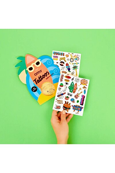 OMY Tattoo Çocuk Geçici Dövme - Surf & Skate (50 ADET)
