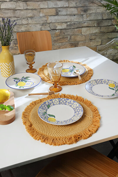 Keramika Lemon Bliss Ege Pasta Tabağı 20 Cm 4 Parça 22089-92