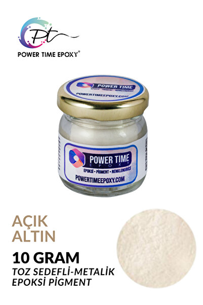 POWER TIME EPOXY Sedefli Metalik Toz Pigment Boya 10 gram / Açık Altın/ Epoks...
