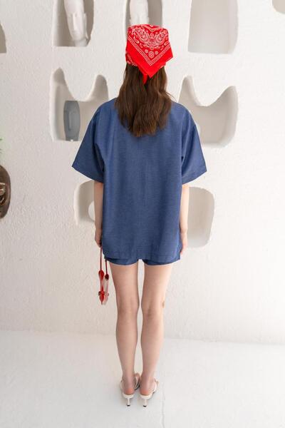 Re-SIS Relaxed Fit Woven Indigo Shirt