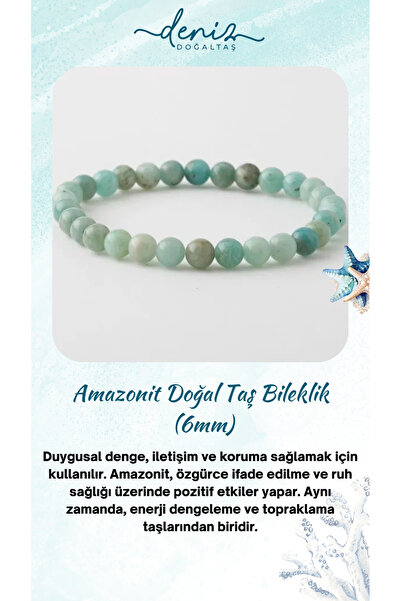 Deniz Doğal Taş Sertifikalı Amazonit Doğaltaş Bileklik, Amazonit Doğal Taş Uy...