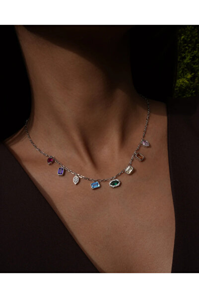 sirius jewelry 925s | Sallantılı Taşlı Choker Kolye