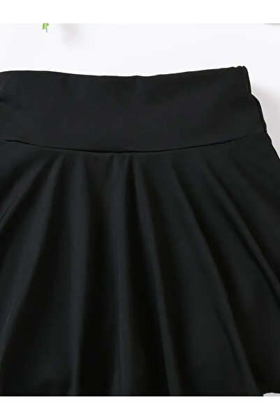 CRNSSWİMWEAR Siyah Şortlu Etek Yüksek Bel Deniz Şortu