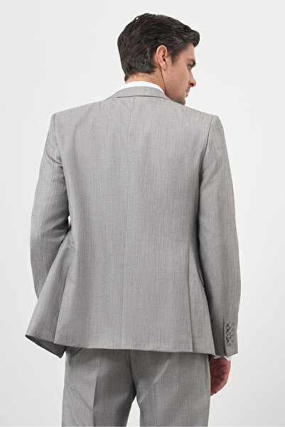 Morven Men's Gray Trendy Vest Combination Slim Fit Pointed Collar Suit