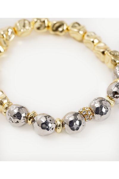 Yargıcı Glass Stone Detailed Textured Bracelet