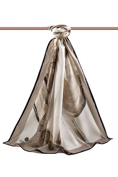 Vissona Γυναικείο σάλι πολυτελείας Medina Silk Beige-4