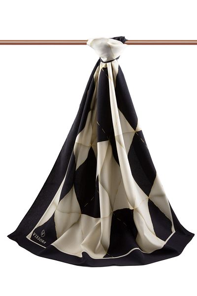 Vissona Γυναικείο σάλι Luxury Medina Silk Μαύρο