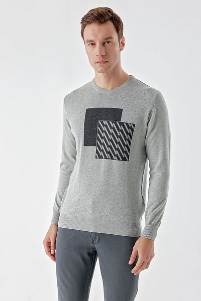 Morven Ανδρικά πλεκτά με άνετη εφαρμογή Grimel Trend Roman Crew Neck Dynamic Fit