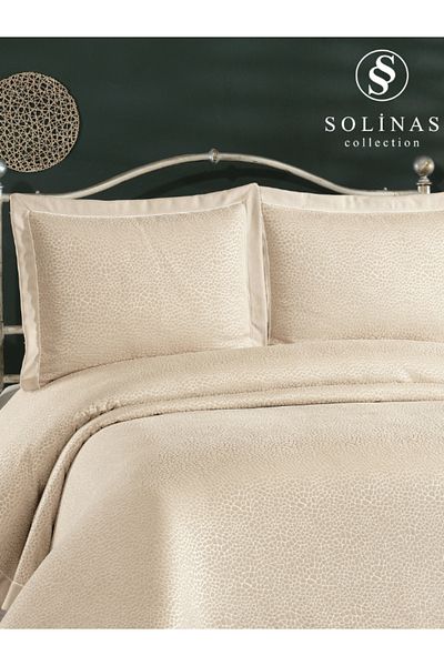 Solinas Collection Solmira Mink Double Bedspread with Piping