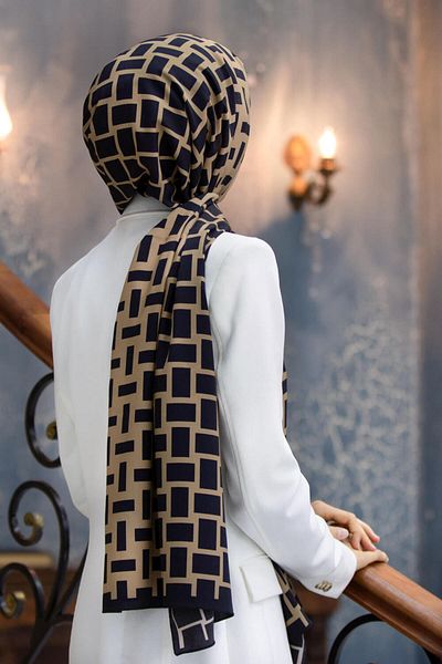 Vissona Γυναικείο σάλι πολυτελείας Medina Silk Mink-2