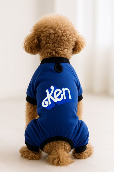MPZ Pets Cat and Dog Outfit & Gown - Saks Blue 4 Leg Overalls Ken