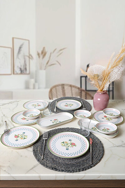 Keramika Rose Line Breakfast Set 12 Pieces for 6 People 22911-13