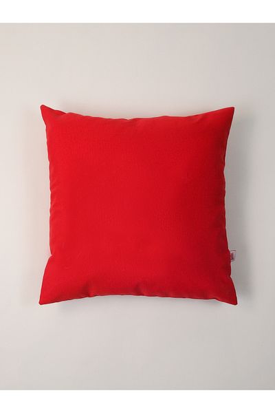 Galia Tasarım Soft Touch Plain Red Pillow Case 45X45 cm Bottom Zipper